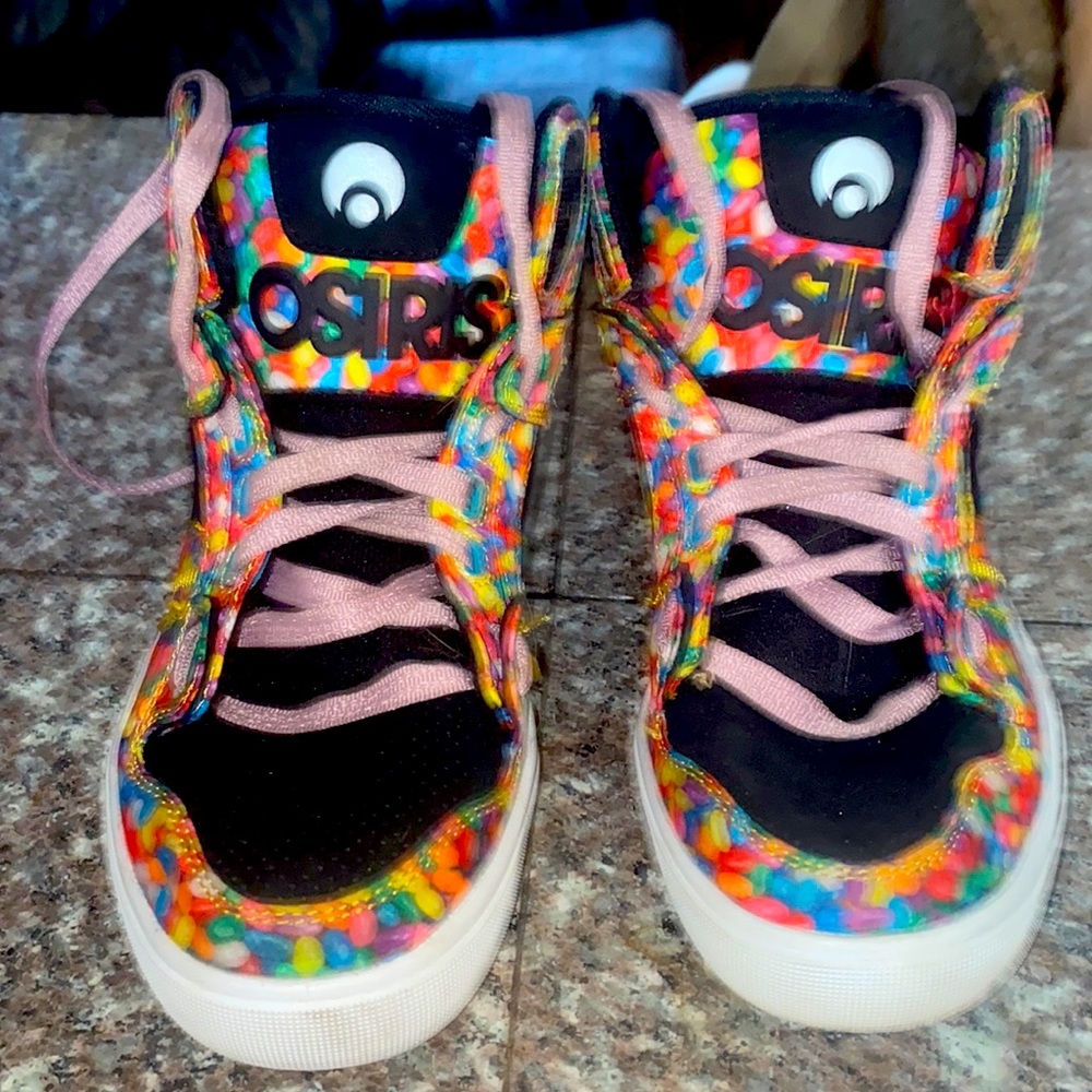 Otitis high top gym shoes jelly bean pattern